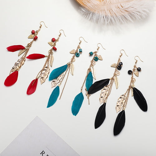 Ethnic style leaf earring jewelry