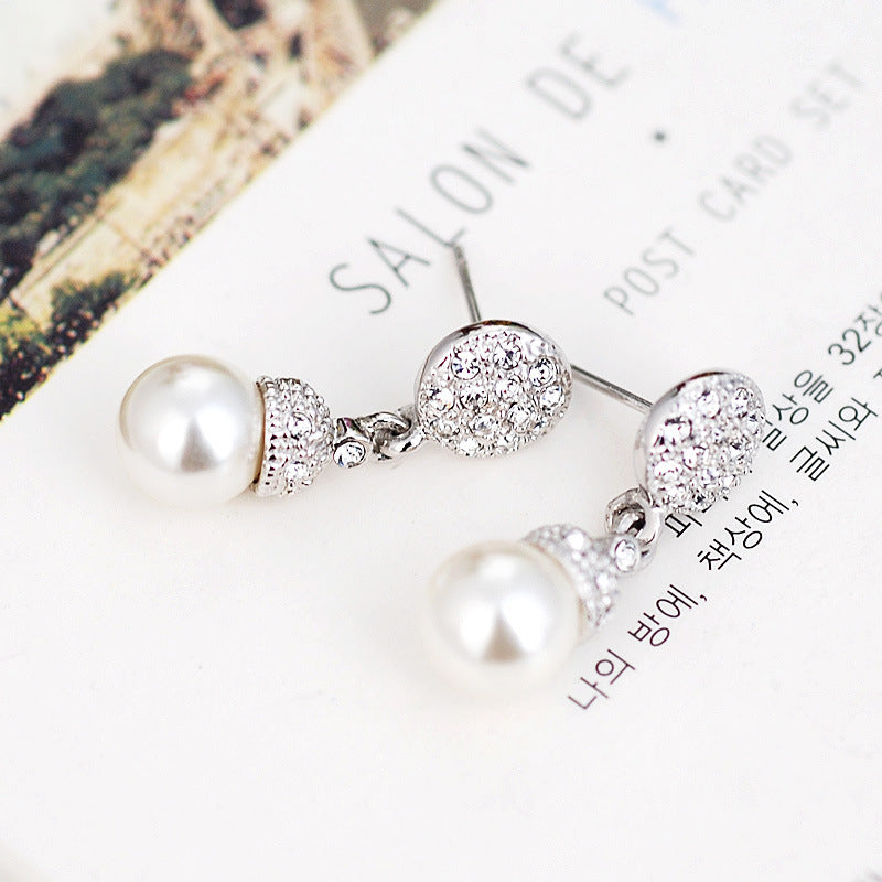 Crystal Pearl Drop Earrings