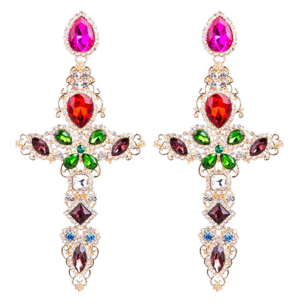 Cross mixed earrings