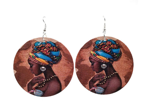 Wood Earrings Print Earrings Earrings