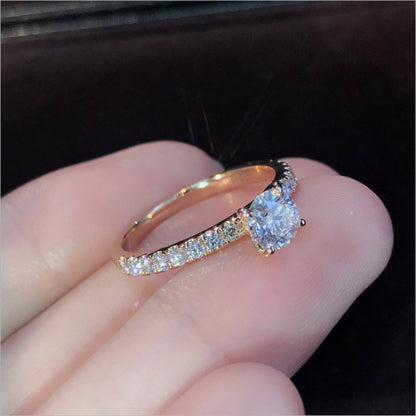 Silver imitation diamond ring for wedding ring