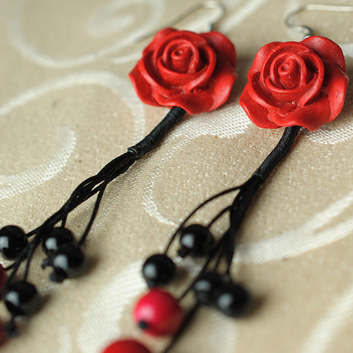 Jewelry Rose Lacquered Earrings