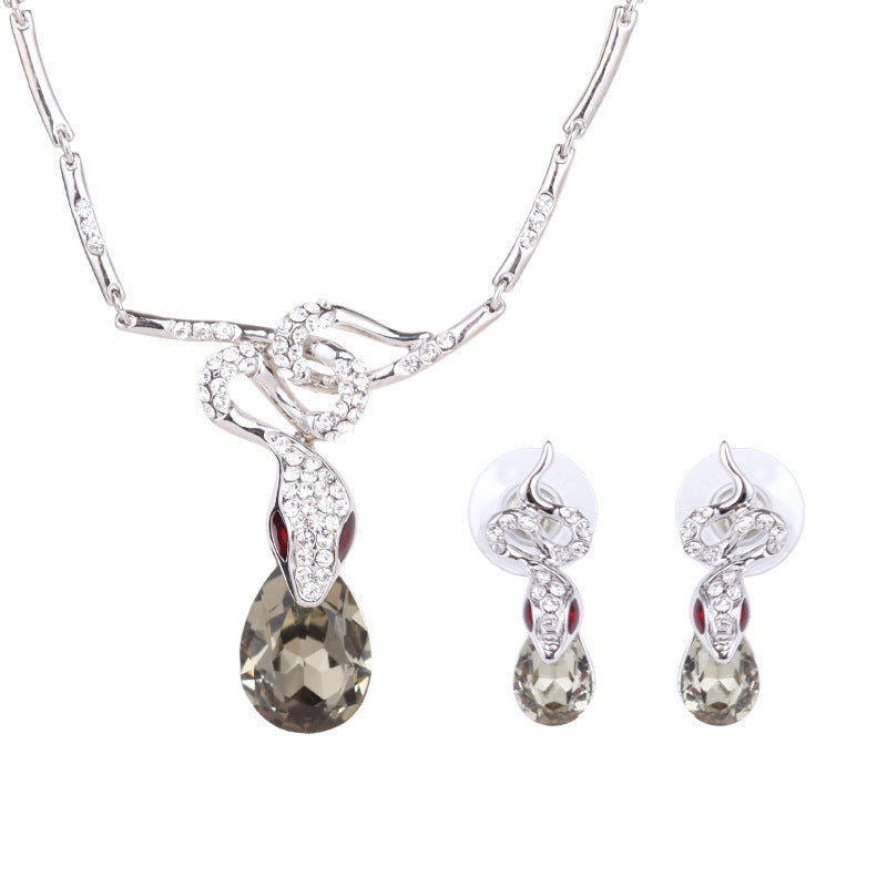 Necklace And Earrings Set Diamond Wedding