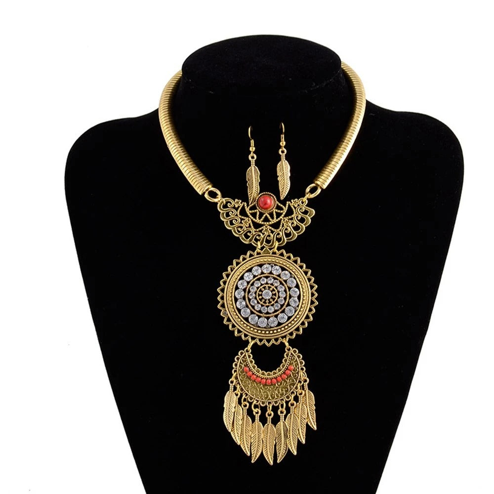 Fringe set with diamond necklace and earrings