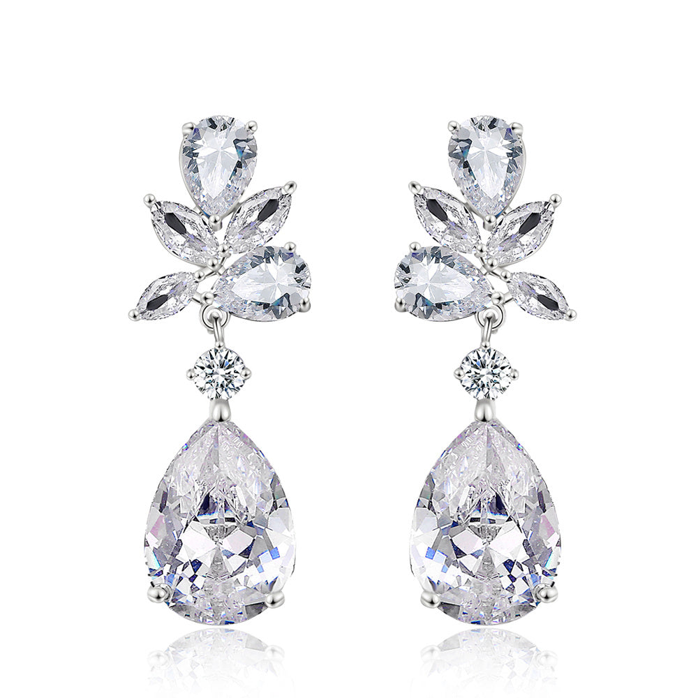 Sweet Pear Drop Zircon Earrings Jewelry