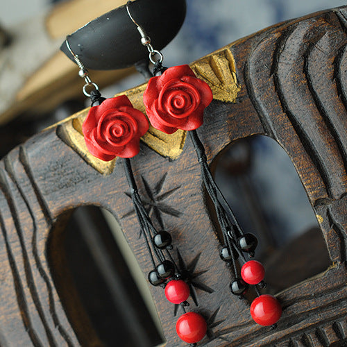 Jewelry Rose Lacquered Earrings