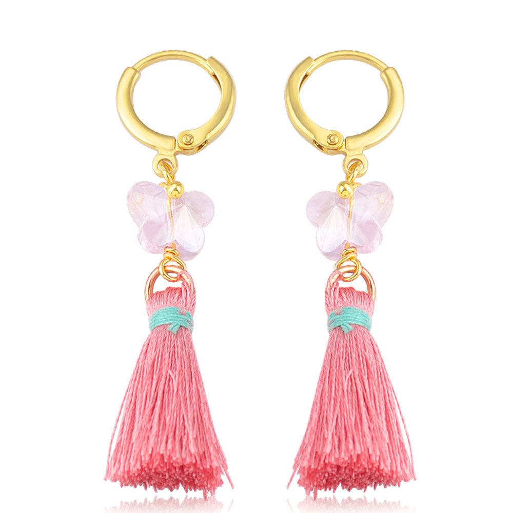 Ear Jewelry European And American New Hit Color Tassel Earrings Earrings