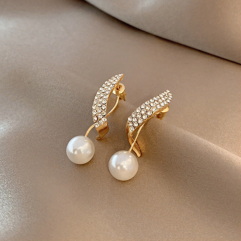 S925 Silver Needle Design Sense French Pearl Earrings Women