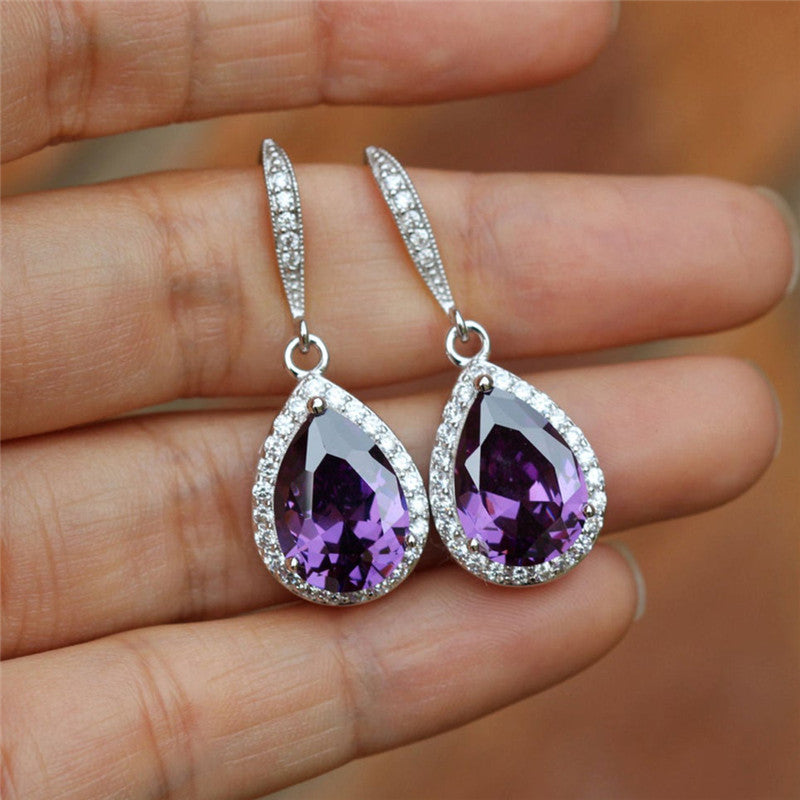 Exquisite Full Diamond Drop Zircon Earrings Women