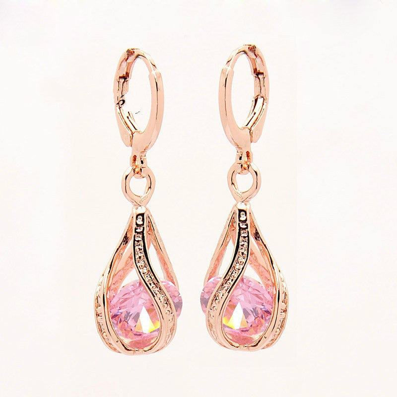 New Zircon Jewelry Waterdrop Cutout Earrings