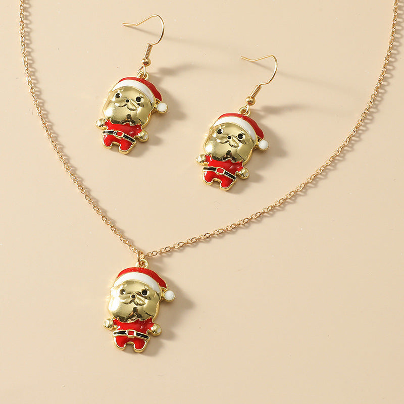 New Christmas Earrings And Necklace Set