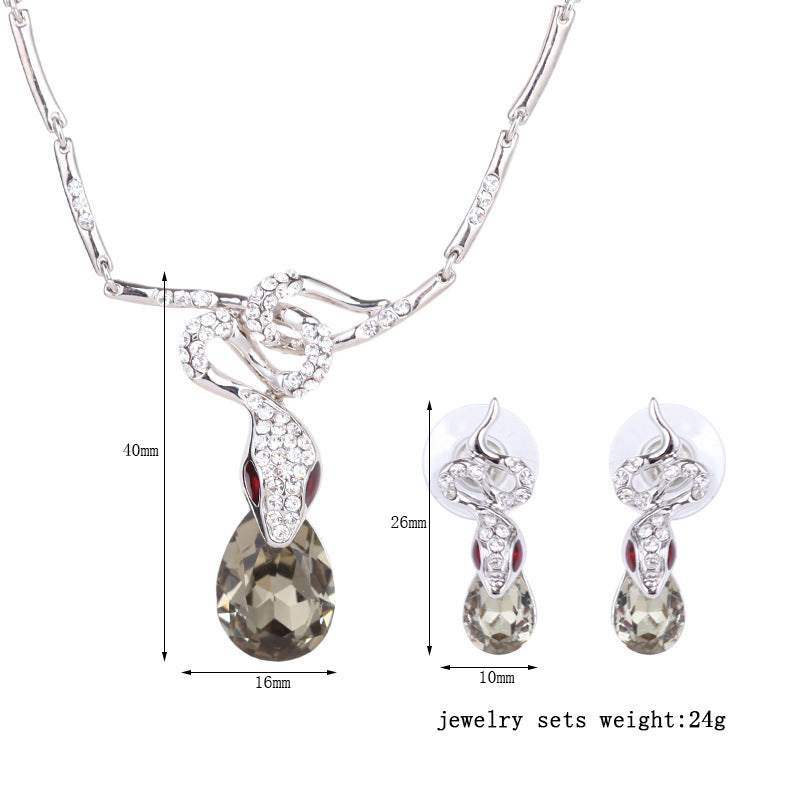 Necklace And Earrings Set Diamond Wedding