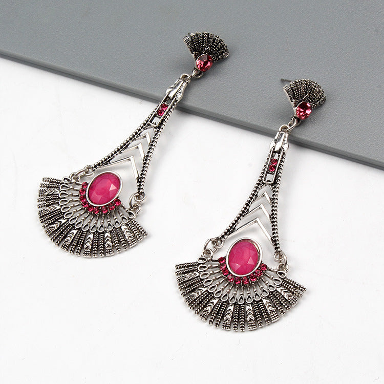 Fashion Retro Bohemian Ethnic Style Carved Hollow Earrings