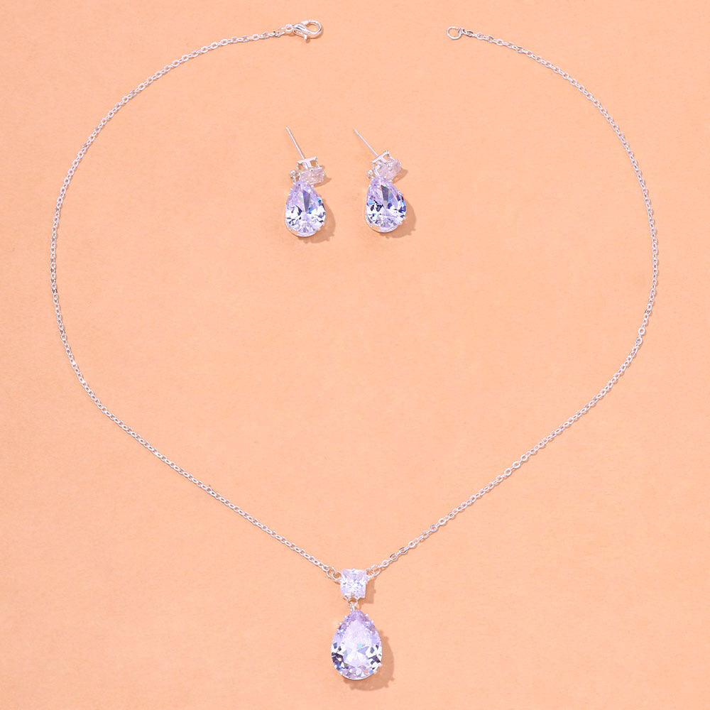 Simple Jewelry Set Bride Necklace And Earrings Suite