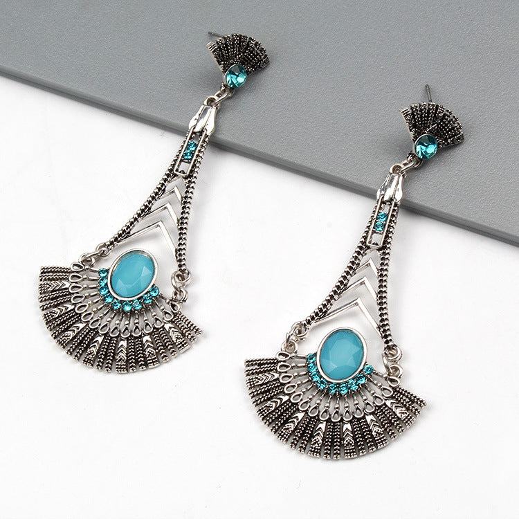 Fashion Retro Bohemian Ethnic Style Carved Hollow Earrings