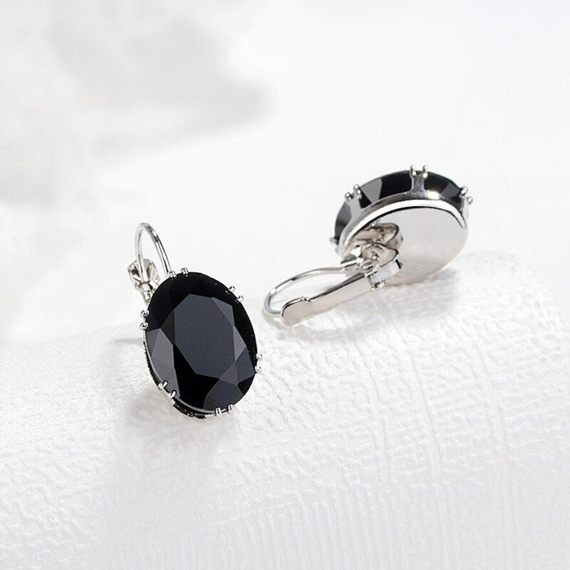 ZN New Water Drop Stud Earring Fashion Jewelry Hot Sale Oval Crystal Big Stone Rhombus Jewelry Gifts