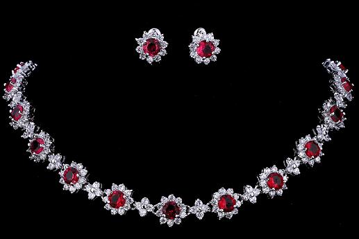 Emmaya Luxury Cubic Zircon Crystal Bridal Jewelry Sets Necklace Earrings Sets for Women Wedding Party Jewelry