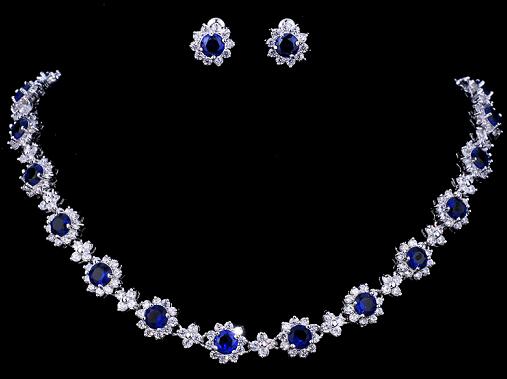 Emmaya Luxury Cubic Zircon Crystal Bridal Jewelry Sets Necklace Earrings Sets for Women Wedding Party Jewelry