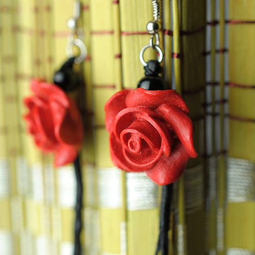 Jewelry Rose Lacquered Earrings