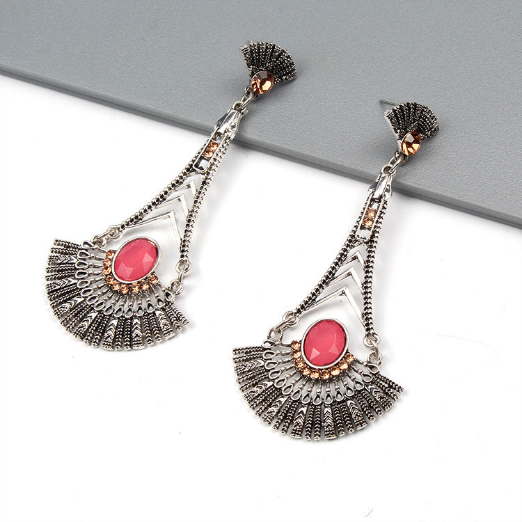 Fashion Retro Bohemian Ethnic Style Carved Hollow Earrings