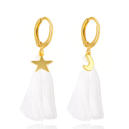 Ear Jewelry European And American New Hit Color Tassel Earrings Earrings