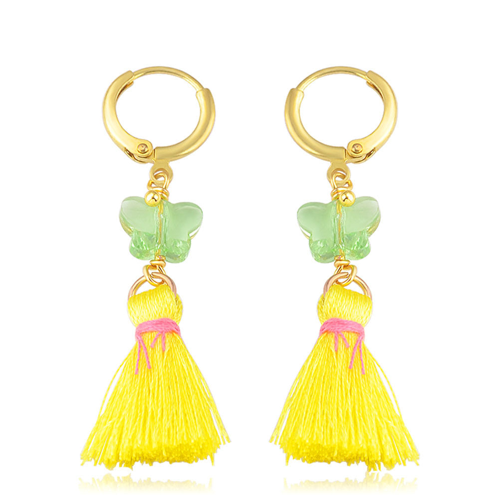 Ear Jewelry European And American New Hit Color Tassel Earrings Earrings