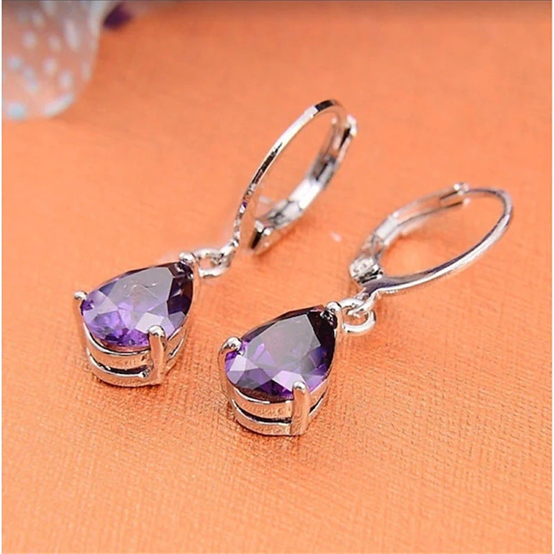 New Zircon Jewelry Waterdrop Cutout Earrings