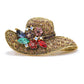 Diamond Inlaid Antique Straw Hat Brooch Fashion