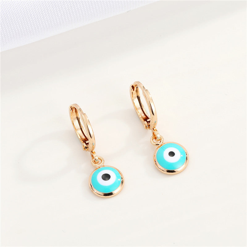 Jewelry Turkey Drip Blue Eye Earrings