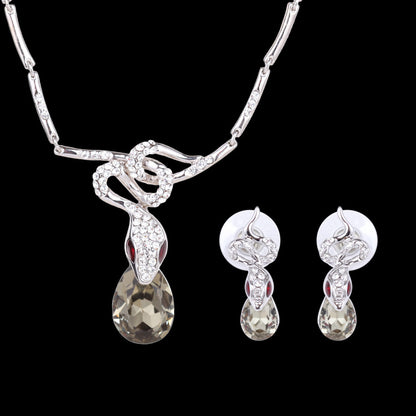 Necklace And Earrings Set Diamond Wedding