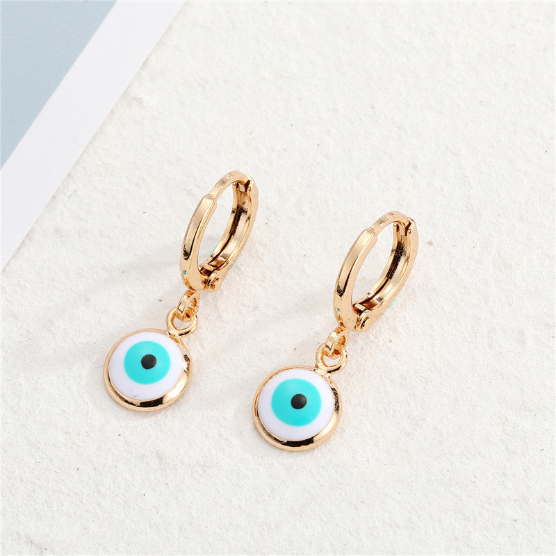 Jewelry Turkey Drip Blue Eye Earrings