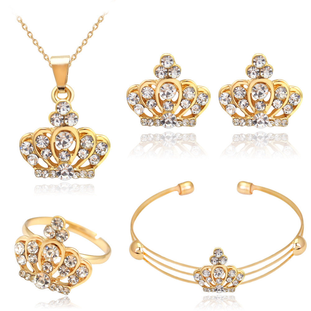 Gypsophila Diamond Butterfly Necklace Earrings Ring Bracelet Set Of Four