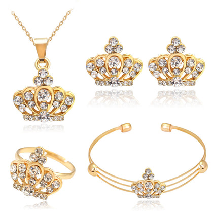 Gypsophila Diamond Butterfly Necklace Earrings Ring Bracelet Set Of Four