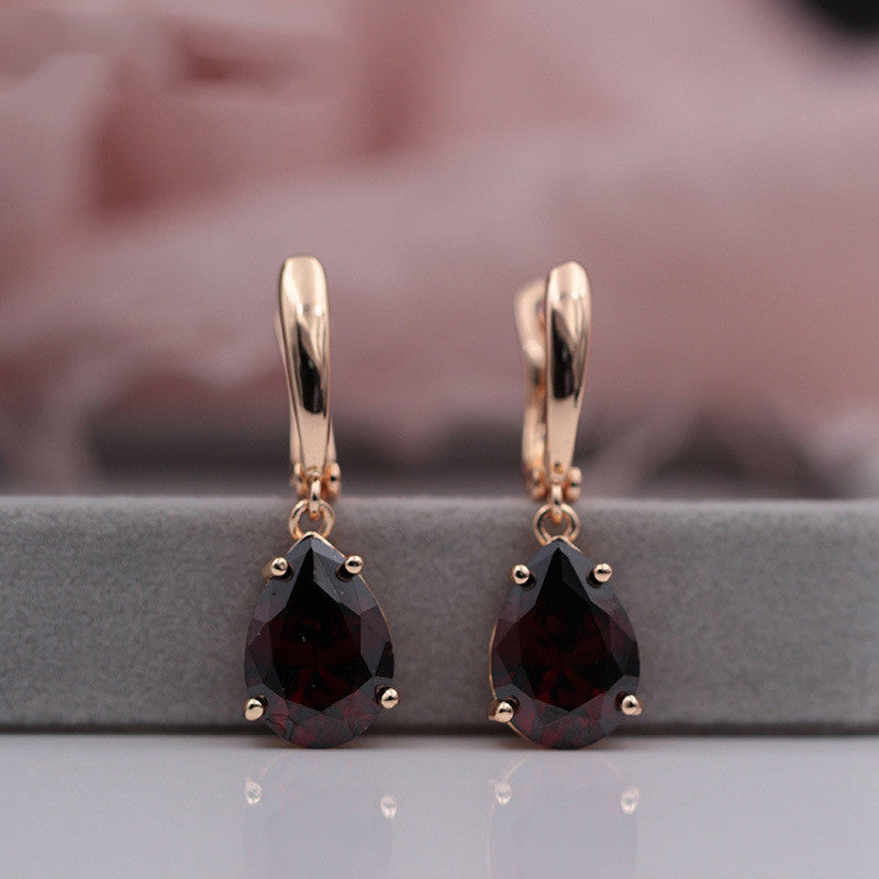 Ladies Long Earrings Fashion Party Jewelry Natural Zircon