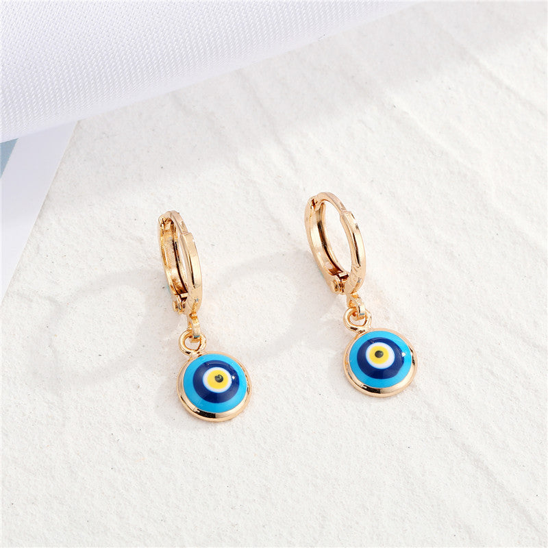 Jewelry Turkey Drip Blue Eye Earrings