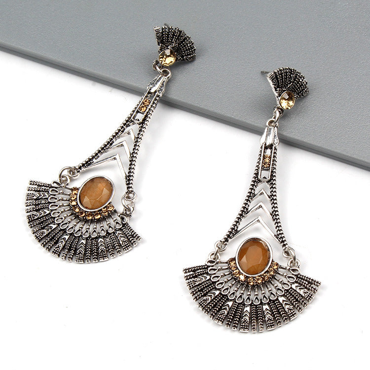 Fashion Retro Bohemian Ethnic Style Carved Hollow Earrings