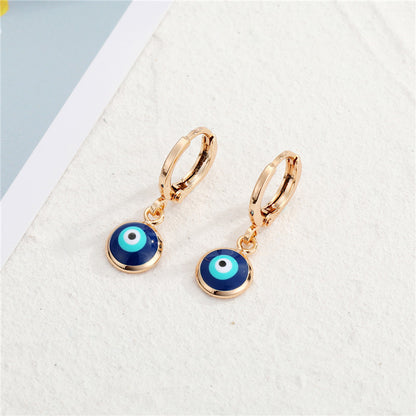 Jewelry Turkey Drip Blue Eye Earrings