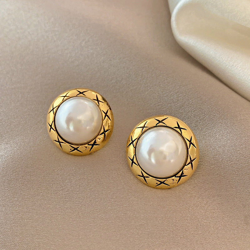 S925 Silver Needle Design Sense French Pearl Earrings Women