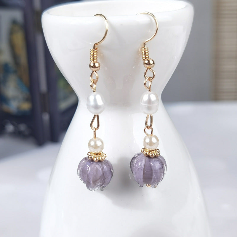 Court Vintage Accessories Purple Lily Of The Valley Earrings