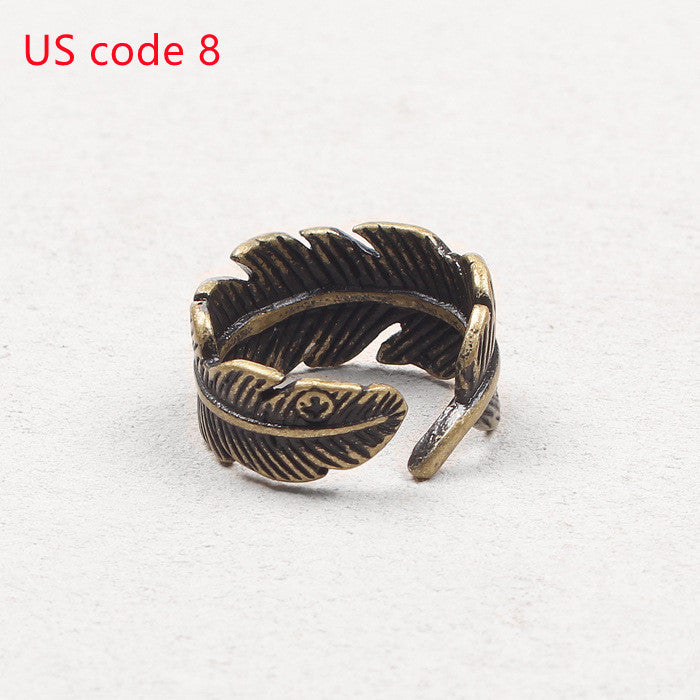 Vintage Thai Silver Male Indian Feather Arrow Ring