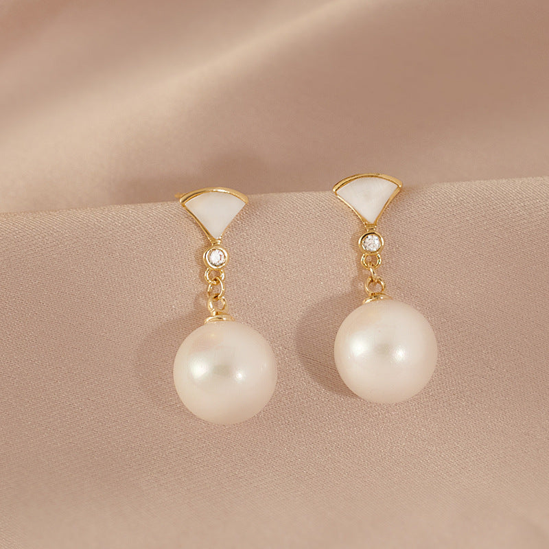 Pearl Earrings Female Summer Light Luxury Niche Design Earrings