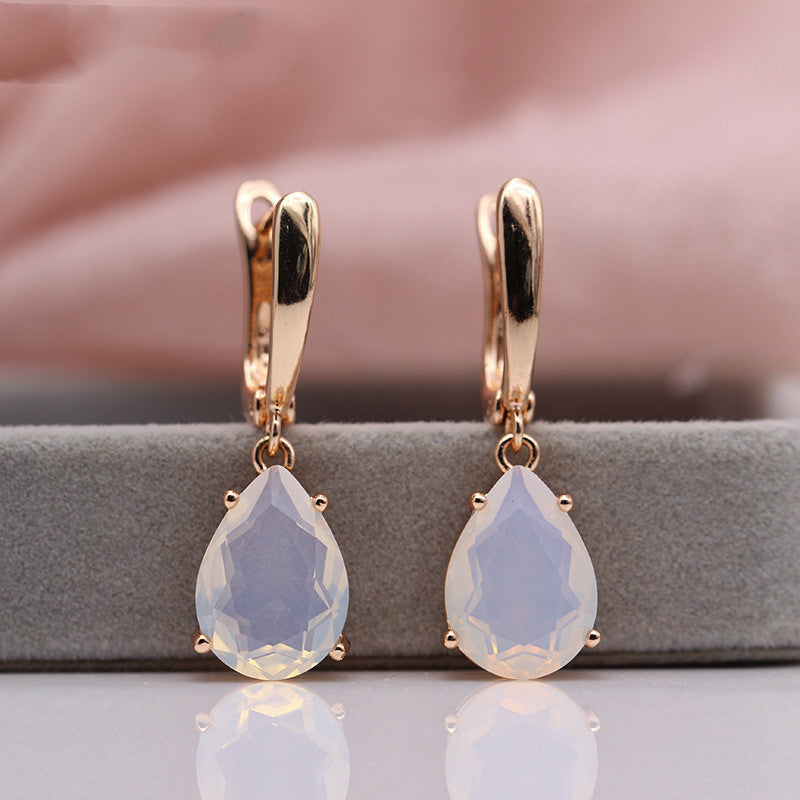 Ladies Long Earrings Fashion Party Jewelry Natural Zircon